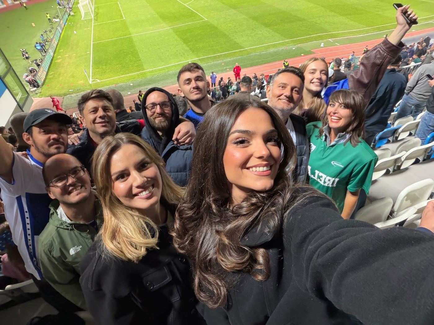 The Digisize team together at a football match